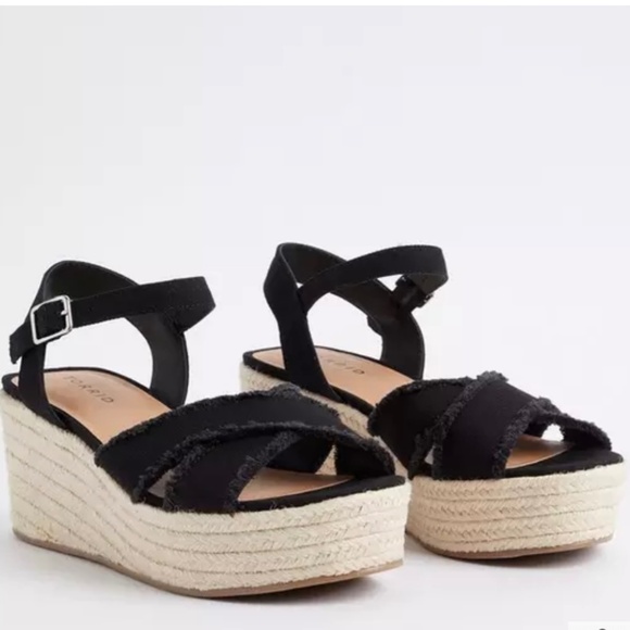 torrid Shoes - NWT Torrid  Espadrilles Frayed Wedge Sz 9.5WW